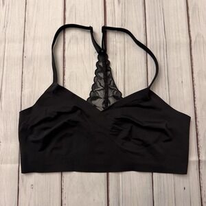 True & Co Large Triangle Lace Racerback Bralette in Black Women's Sexy Large